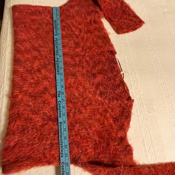 Free People Women's M Fuzzy Sweater Oversized Orange Pullover Wool Mohair Blend - Picture 10 of 11